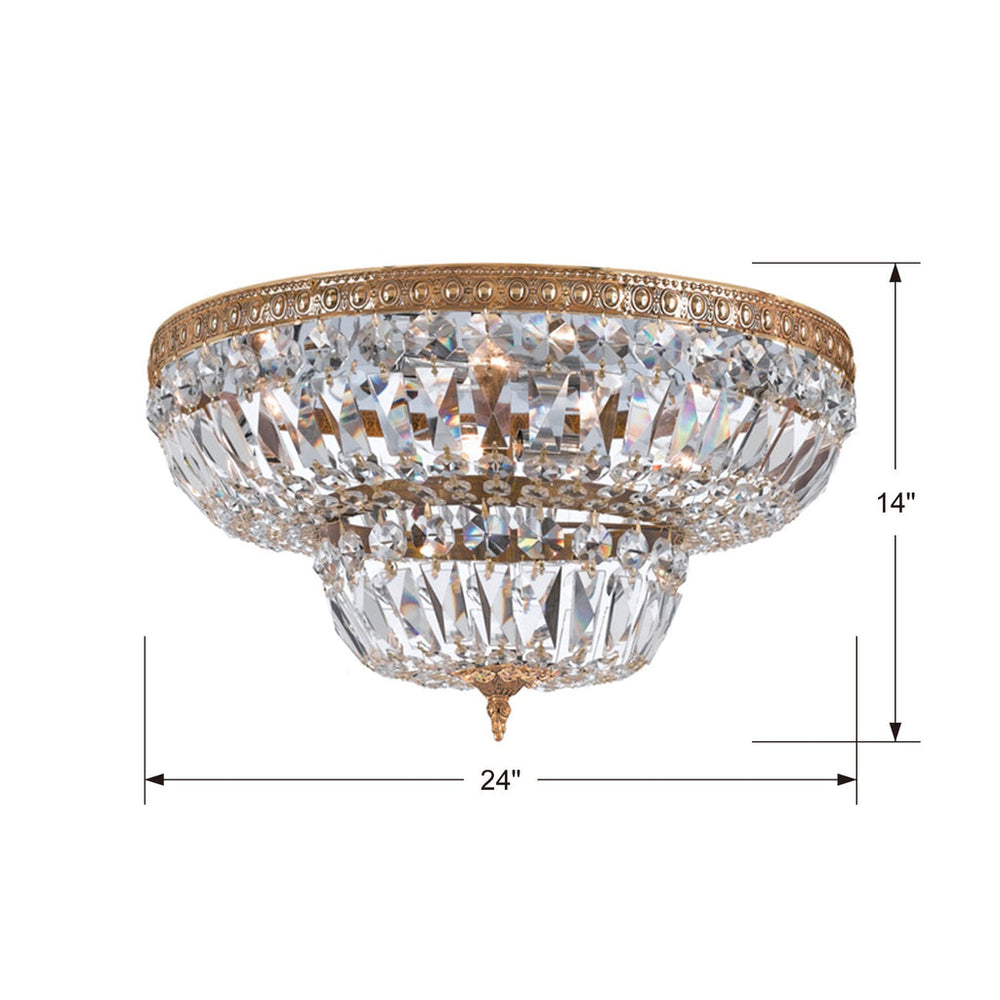 Crystorama Crystorama Crystorama 6 Light Spectra Crystal Olde Brass Flush Mount