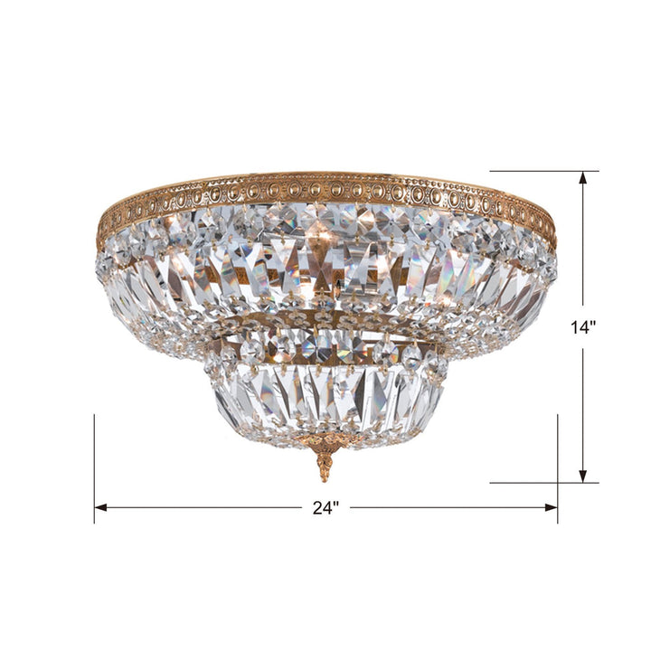 Crystorama Crystorama Crystorama 6 Light Spectra Crystal Olde Brass Flush Mount