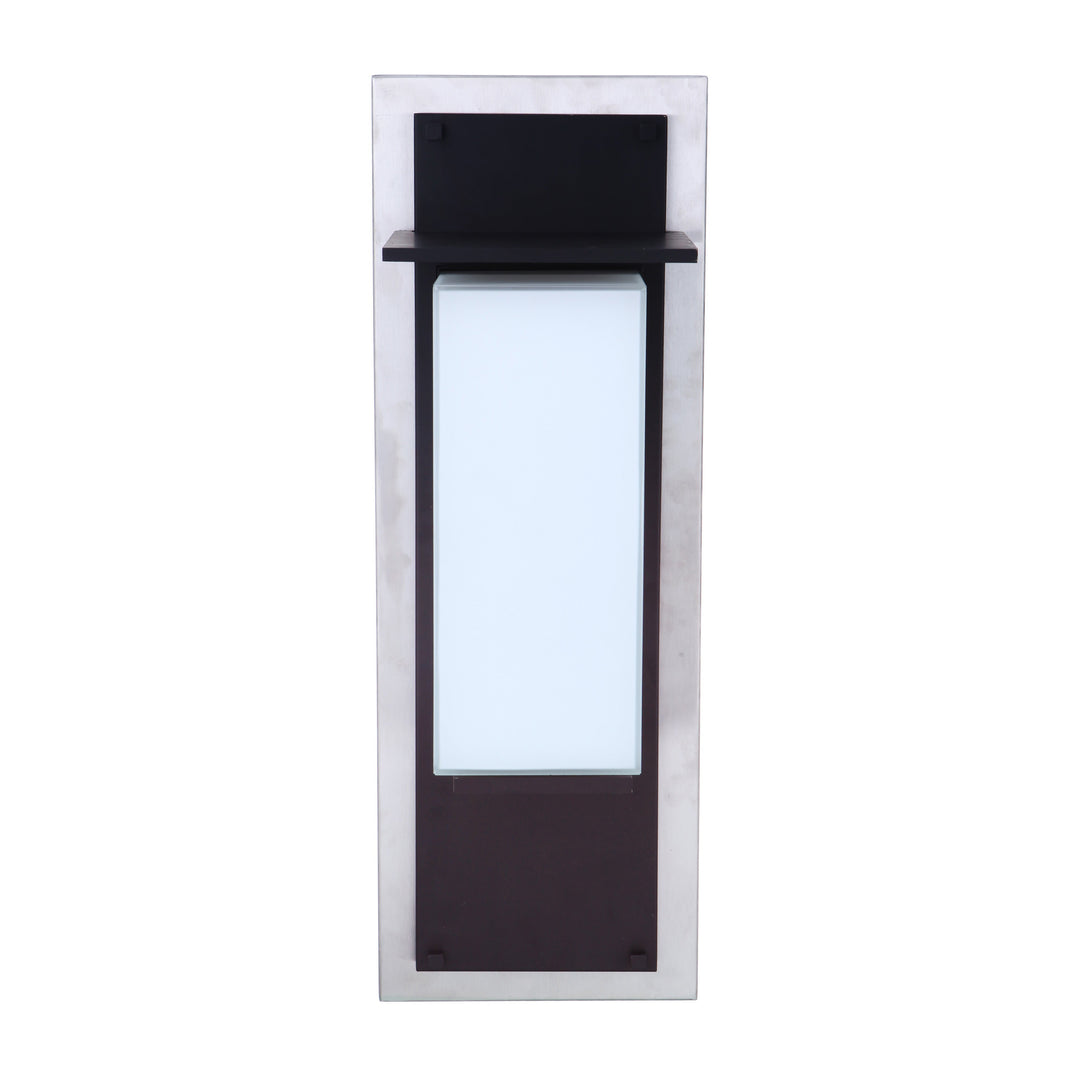 Heights 1 Light Medium Outdoor LED Wall Lantern in Stainless Steel/Midnight CRAFTMADE