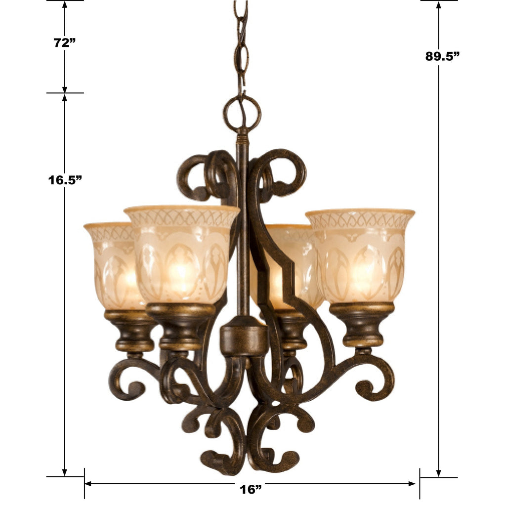 Norwalk 4 Light Bronze Umber Mini Chandelier Crystorama