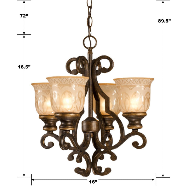 Norwalk 4 Light Bronze Umber Mini Chandelier Crystorama