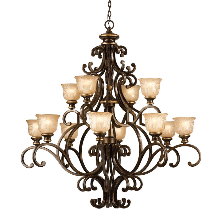 Norwalk 12 Light Bronze Umber Chandelier Crystorama