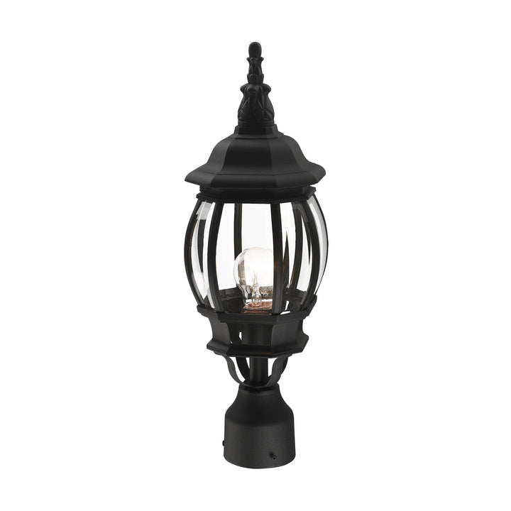 1 Light Textured Black Outdoor Post Top Lantern Livex