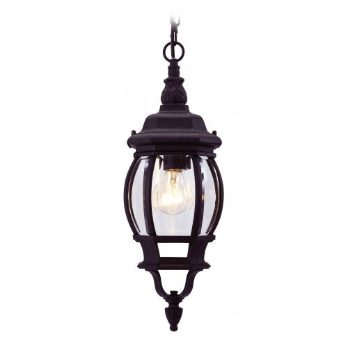 1 Light Textured Black Outdoor Pendant Lantern Livex