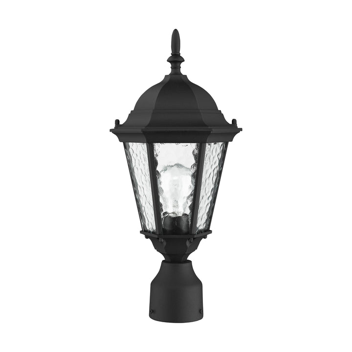 1 Light Textured Black Outdoor Post Top Lantern Livex