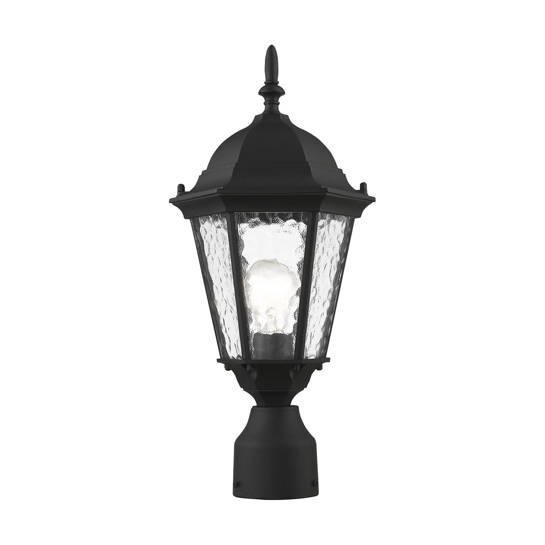 1 Light Textured Black Outdoor Post Top Lantern Livex