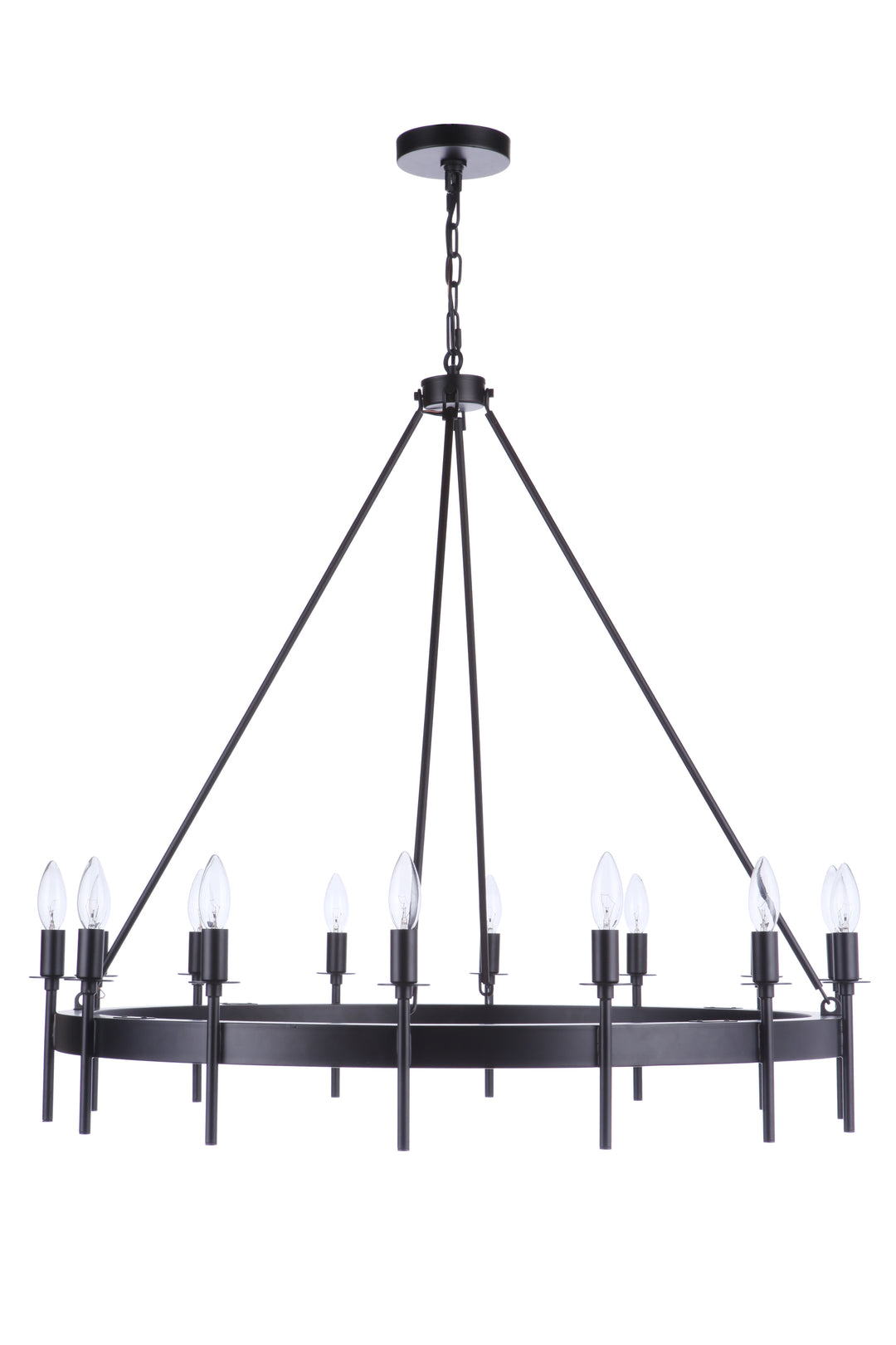 CRAFTMADE Larrson 14 Light Chandelier in Flat Black