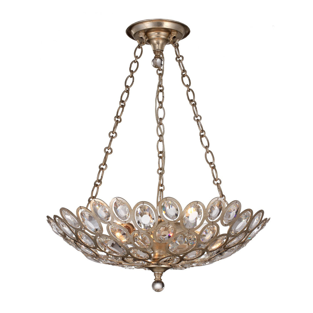 Sterling 3 Light Distressed Twilight Chandelier Crystorama