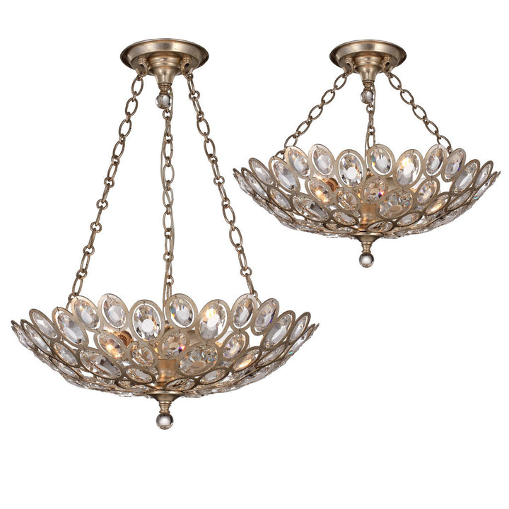 Sterling 3 Light Distressed Twilight Chandelier Crystorama