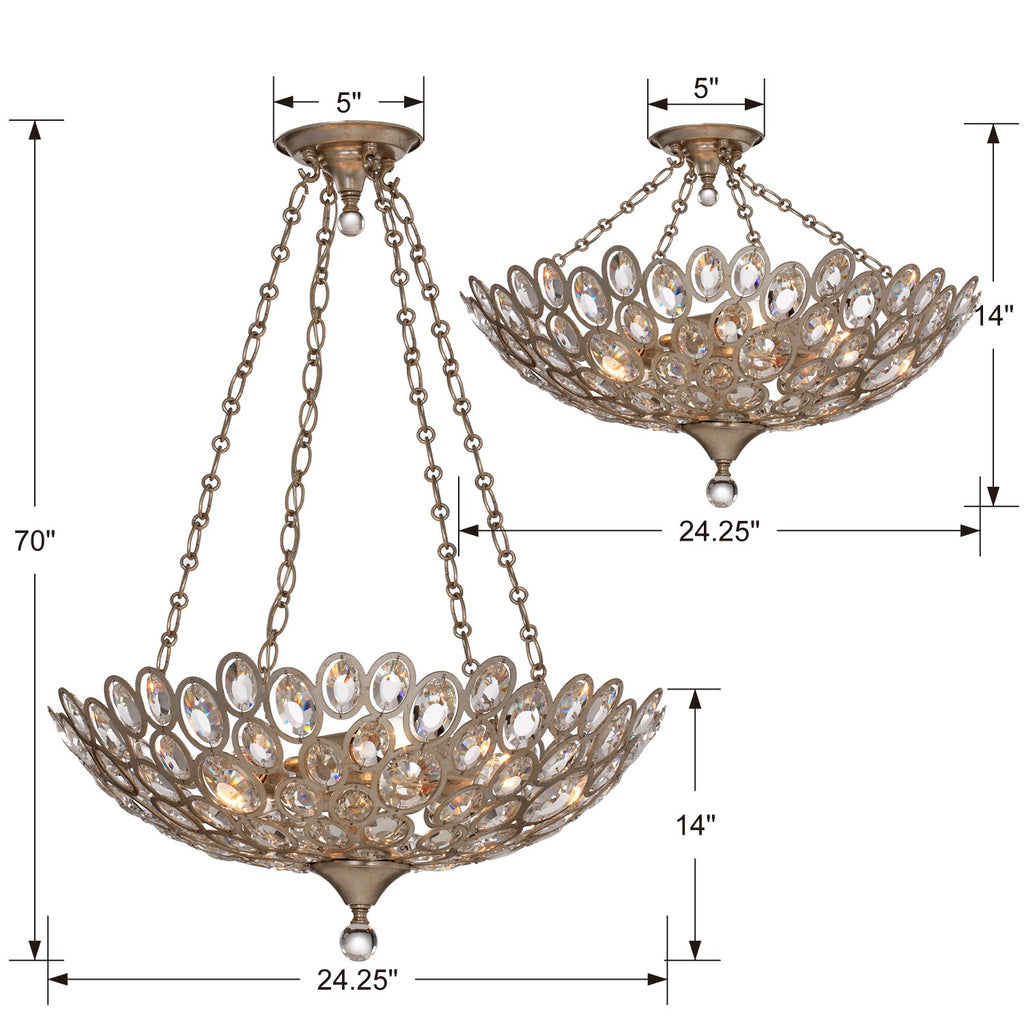 Sterling 5 Light Distressed Twilight Chandelier Crystorama