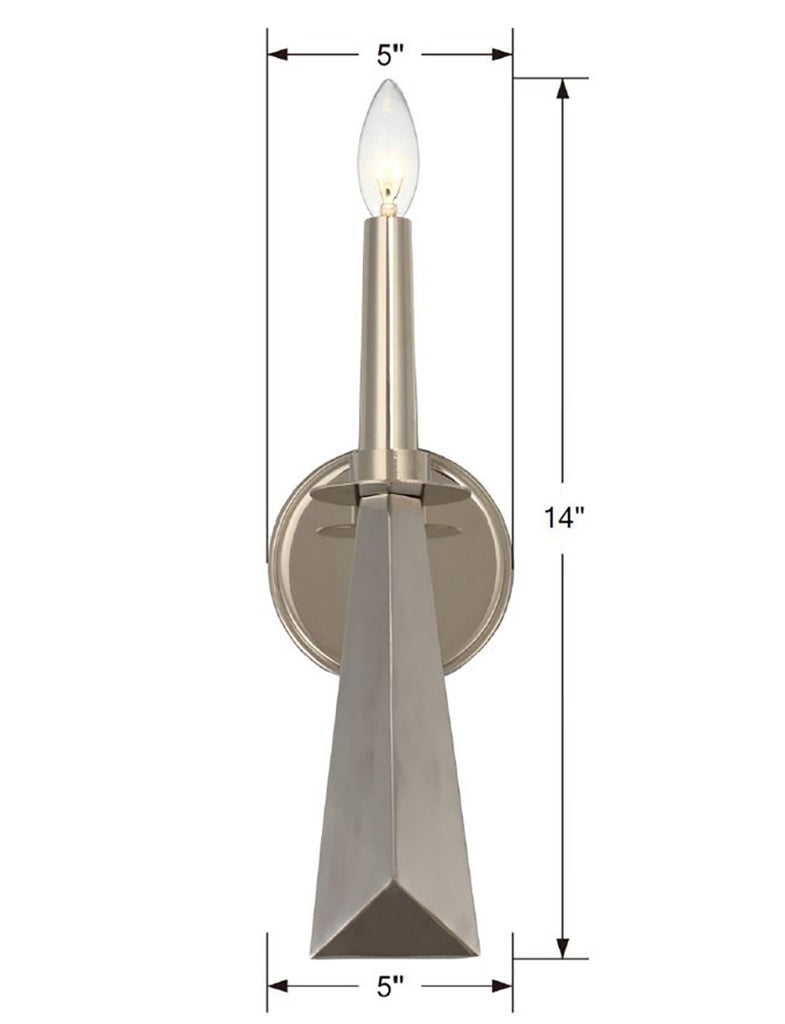 Palmer 1 Light Polished Nickel Sconce Crystorama