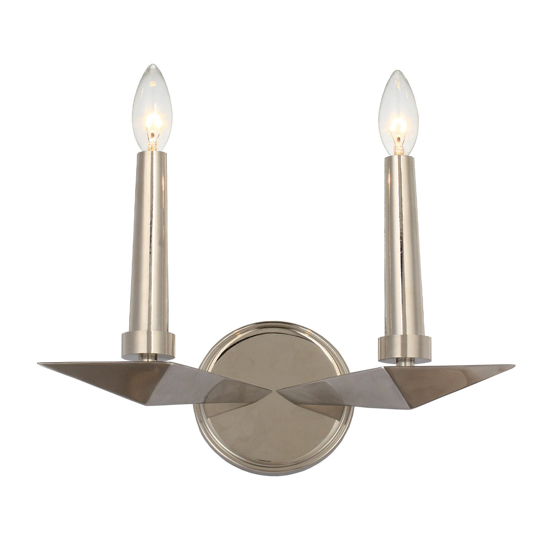 Palmer 2 Light Polished Nickel Sconce Crystorama