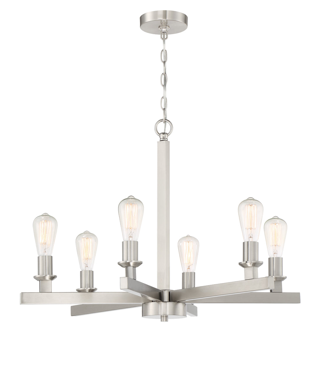 CRAFTMADE Chicago 6 Light Chandelier in Brushed Polished Nickel