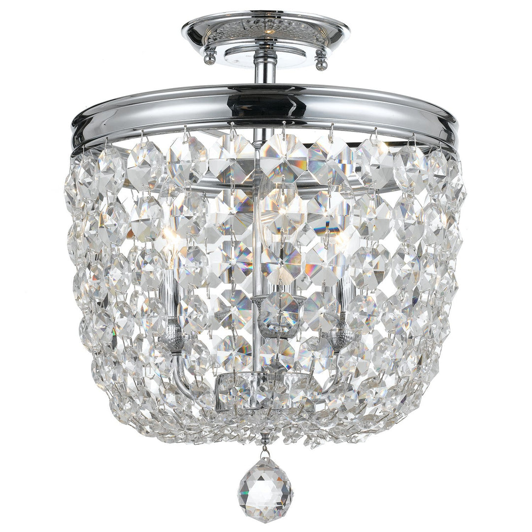 Crystorama Crystorama Archer 3 Light Spectra Crystal Polished Chrome Semi Flush Mount