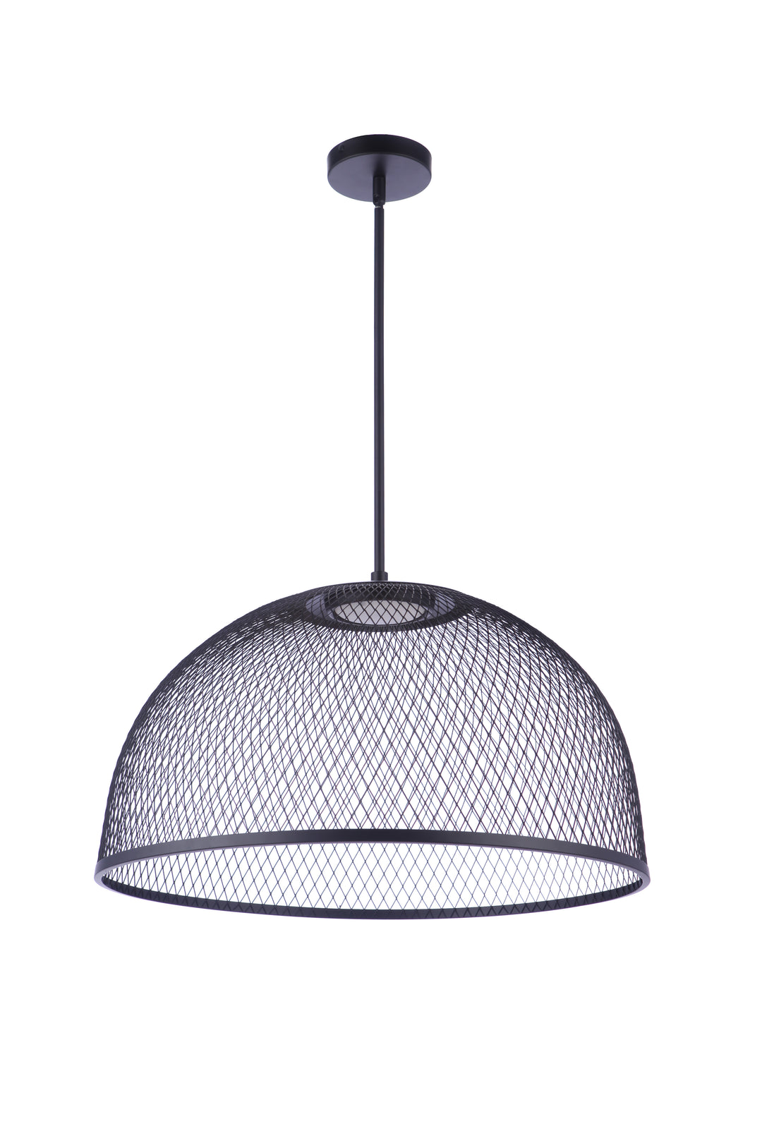 CRAFTMADE 24.25" Diameter Sculptural Statement Metal Mesh Dome Pendant in Flat Black