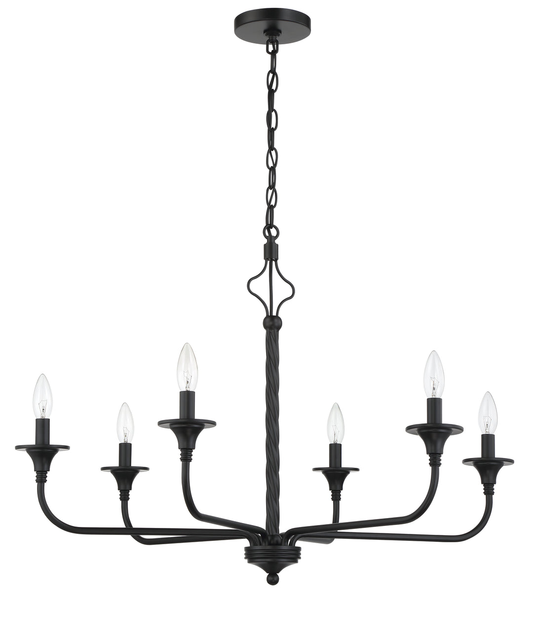 CRAFTMADE Jolenne 6 Light Chandelier in Flat Black