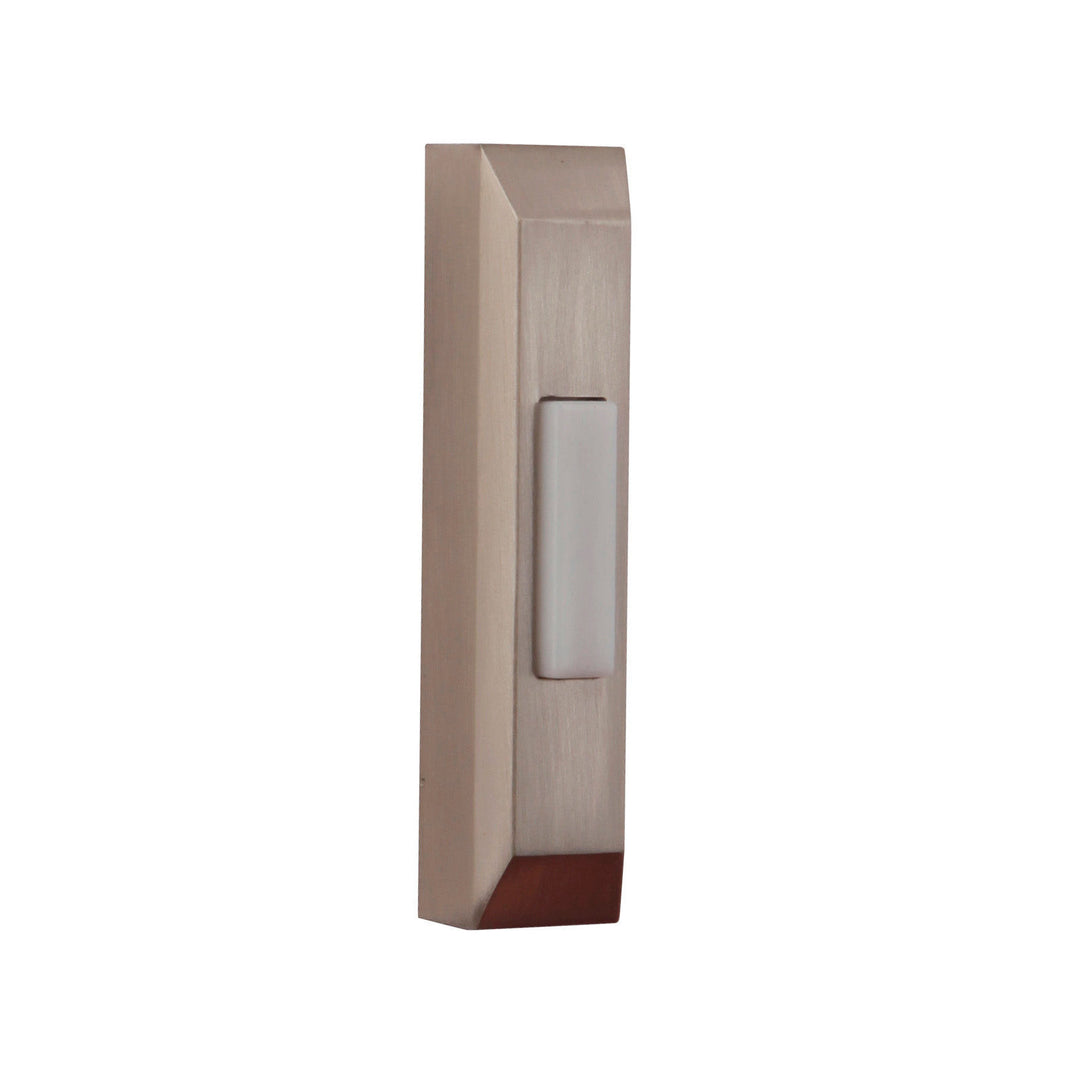 CRAFTMADE Surface Mount LED Lighted Push Button, Thin Rectangle Profile in Brushed Polished Nickel