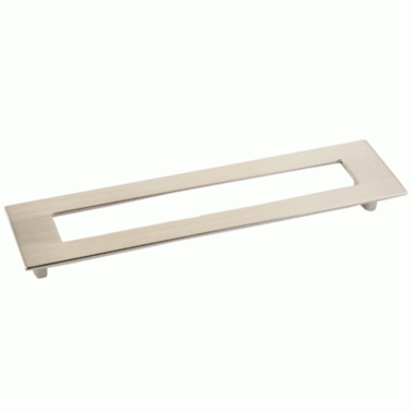 SCHAUB 8 1/2 Inch (7 1/2 Inch c-c) Finestrino Rectangle Pull (Brushed Nickel Finish)