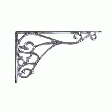 COPPER MOUNTAIN HARDWARE 8 1/2 Inch Solid Brass Heavy Cast Brass Shelf Bracket (Polished Chrome)