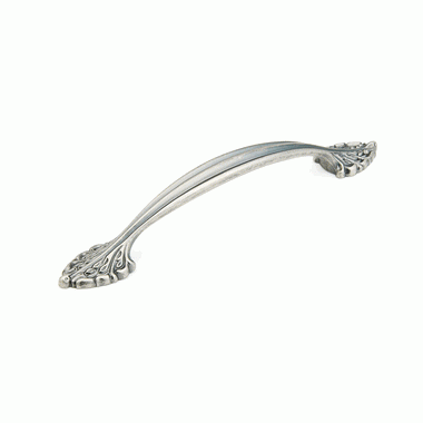 SCHAUB 8 3/4 Inch (6 Inch c-c) Corinthian Cabinet Pull (Corinthian Silver Finish)