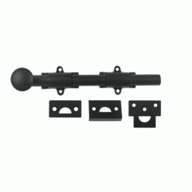 DELTANA 8 Inch Deltana Heavy Duty Surface Bolt (Flat Black Finish)