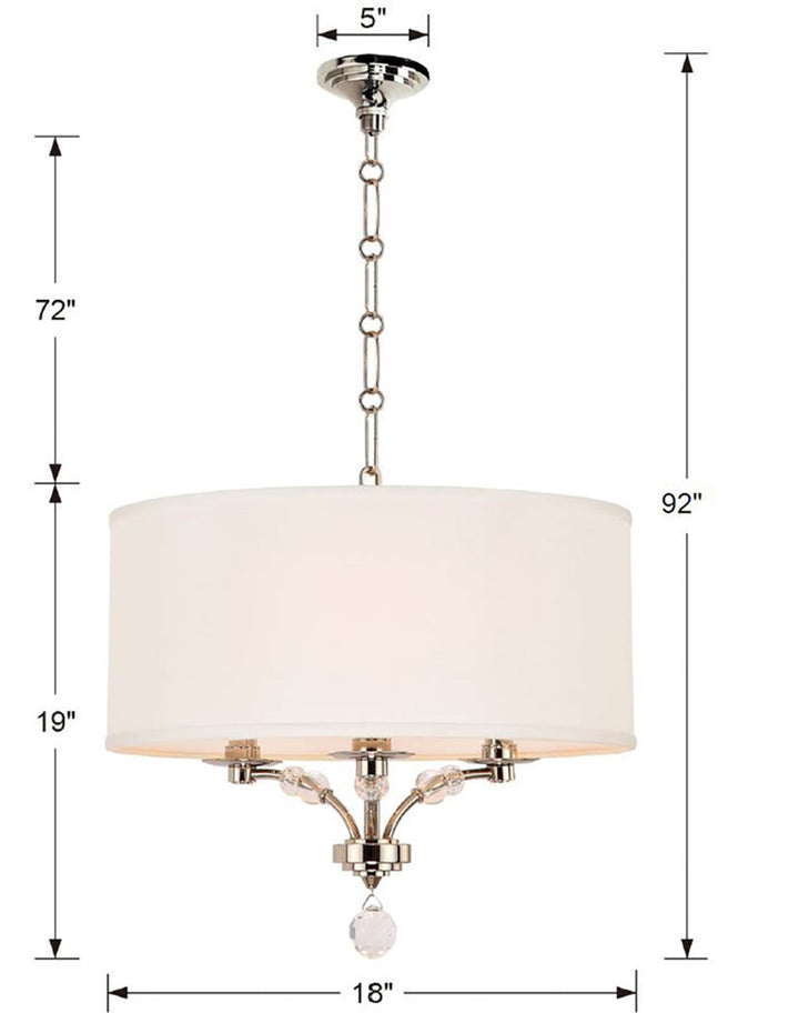 Crystorama Crystorama Mirage 3 Light Polished Nickel Semi Flush Mount