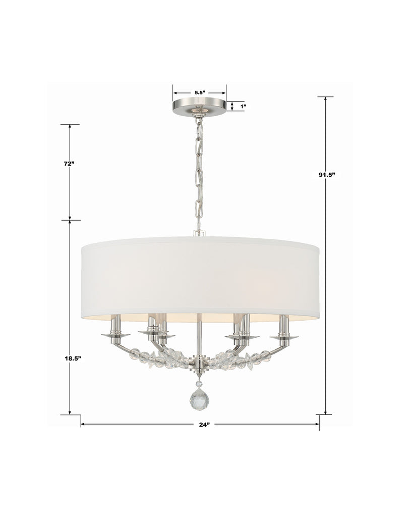 Mirage 6 Light Polished Nickel Chandelier Crystorama