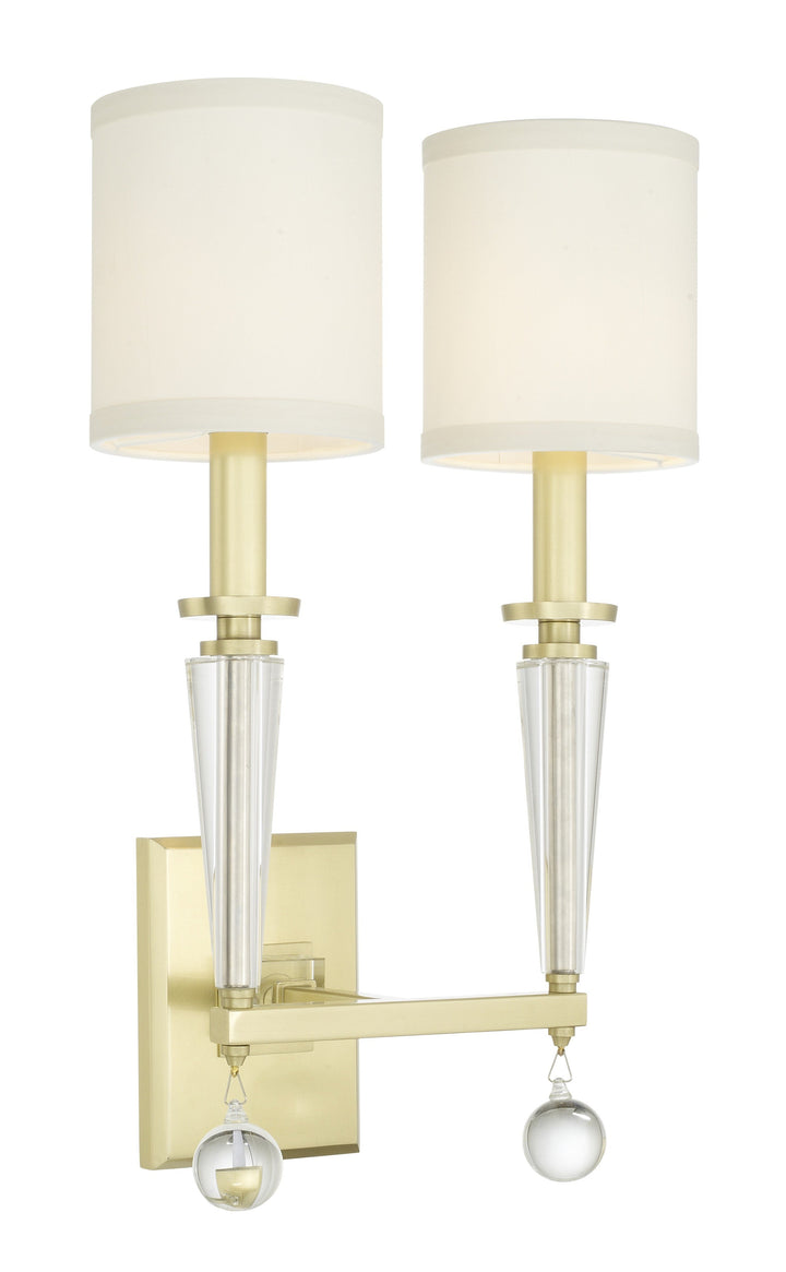 Paxton 2 Light Aged Brass Sconce Crystorama