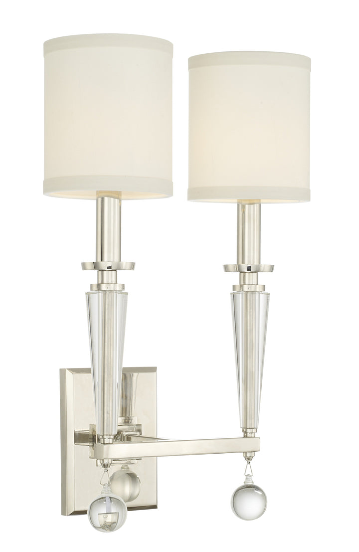 Paxton 2 Light Polished Nickel Sconce Crystorama