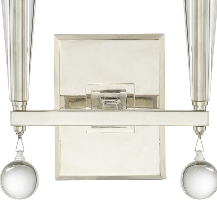 Paxton 2 Light Polished Nickel Sconce Crystorama