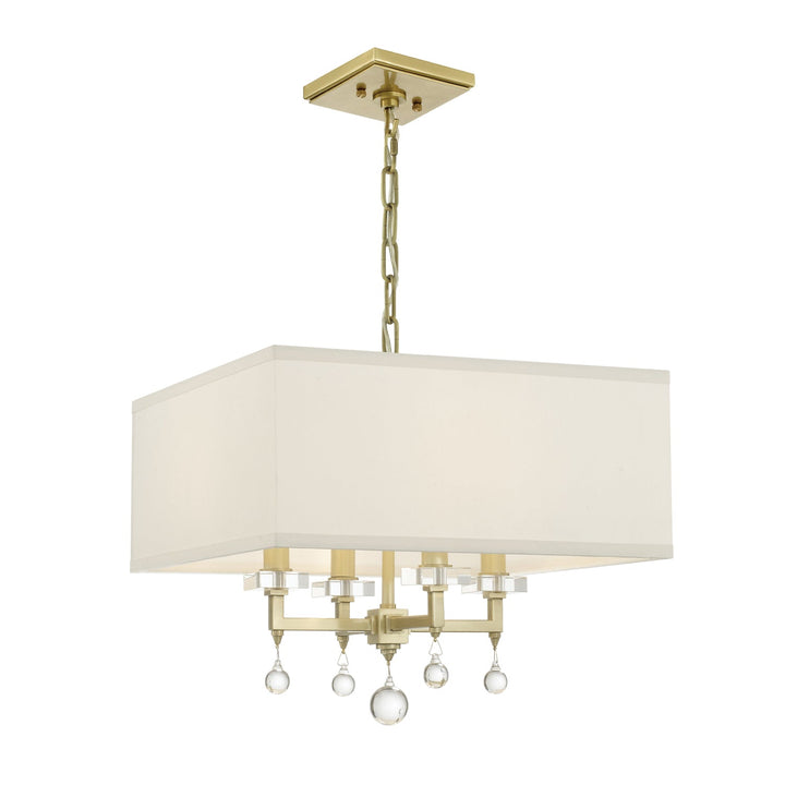 Paxton 4 Light Aged Brass Mini Chandelier Crystorama