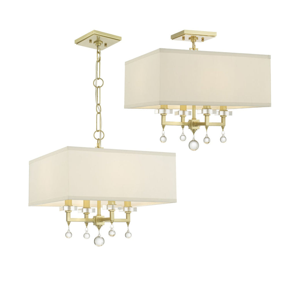 Paxton 4 Light Aged Brass Mini Chandelier Crystorama