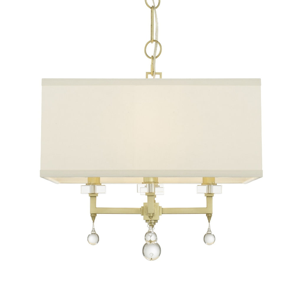 Paxton 4 Light Aged Brass Mini Chandelier Crystorama