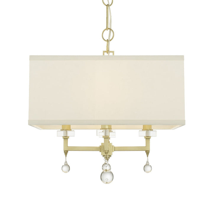 Paxton 4 Light Aged Brass Mini Chandelier Crystorama