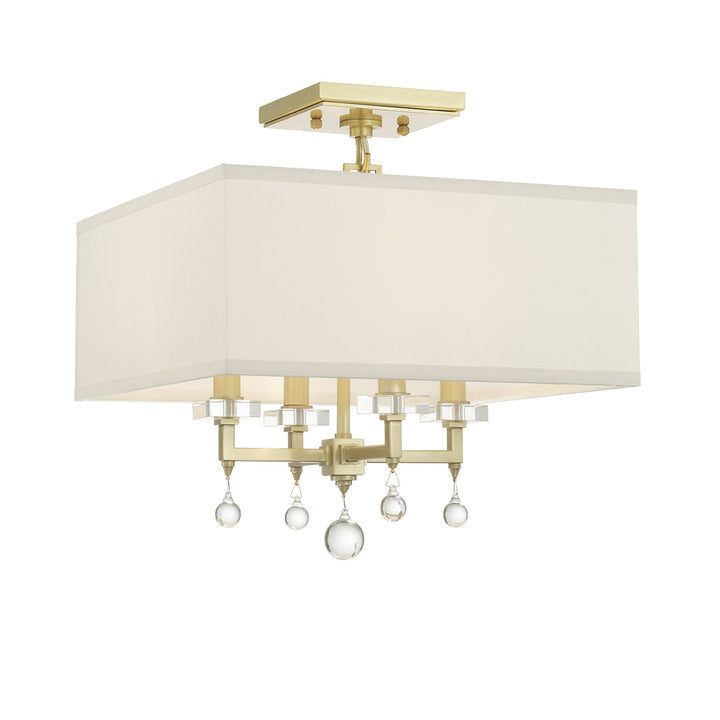 Crystorama Crystorama Paxton 4 Light Aged Brass Semi Flush Mount