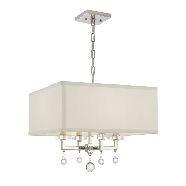 Paxton 4 Light Polished Nickel Mini Chandelier Crystorama