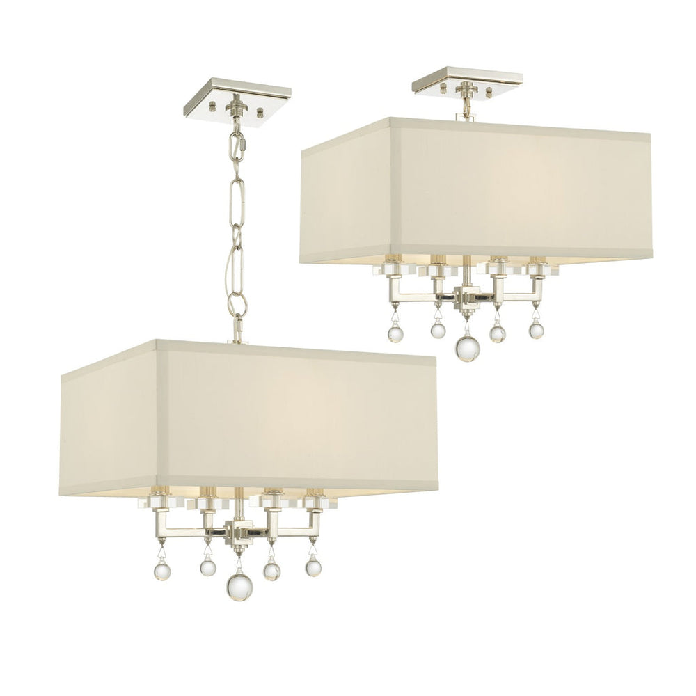 Paxton 4 Light Polished Nickel Mini Chandelier Crystorama