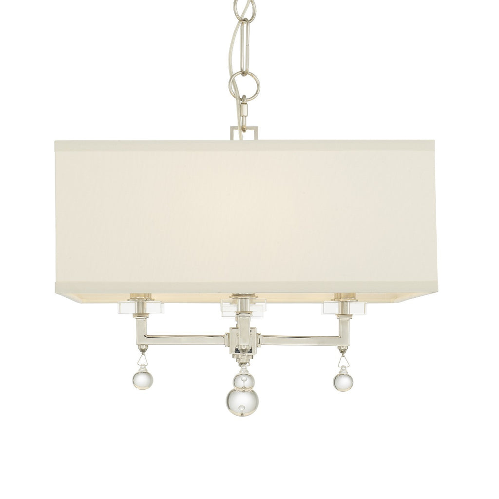 Paxton 4 Light Polished Nickel Mini Chandelier Crystorama