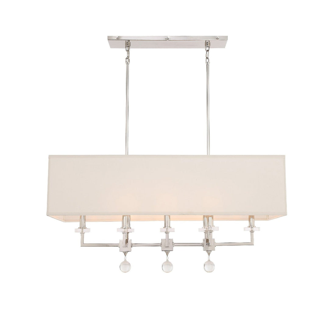 Paxton 8 Light Polished Nickel Linear Chandelier Crystorama