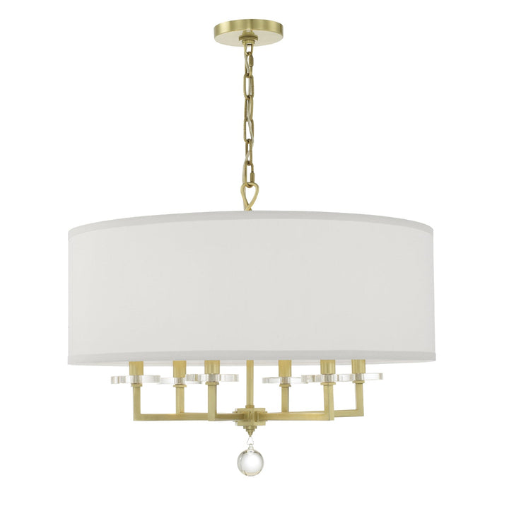 Paxton 6 Light Aged Brass Chandelier Crystorama