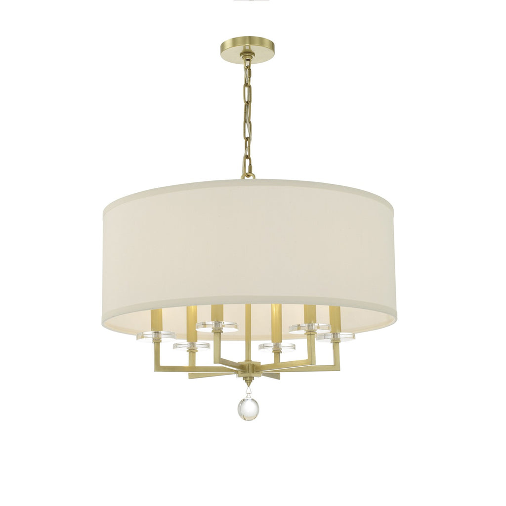 Paxton 6 Light Aged Brass Chandelier Crystorama