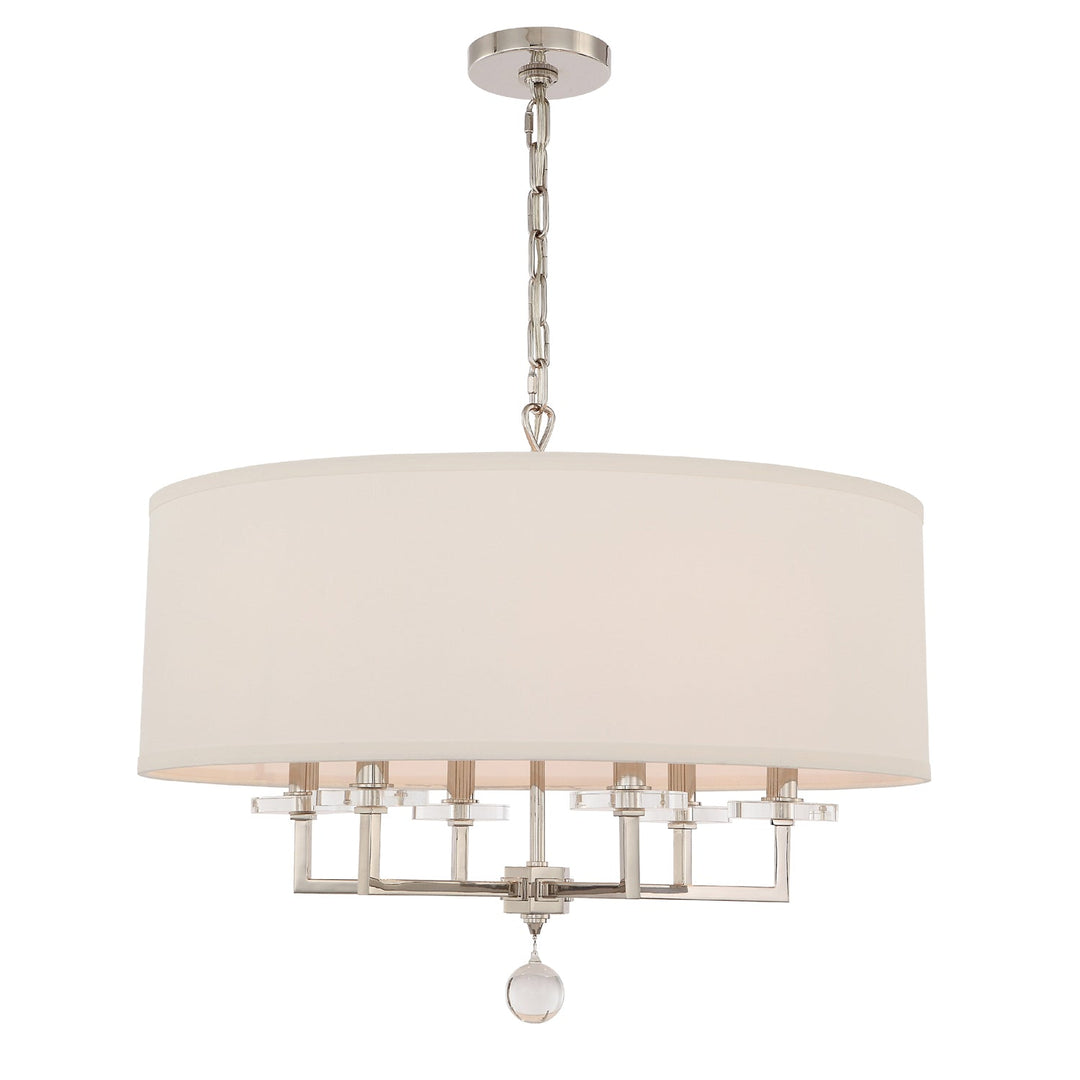 Paxton 6 Light Polished Nickel Chandelier Crystorama