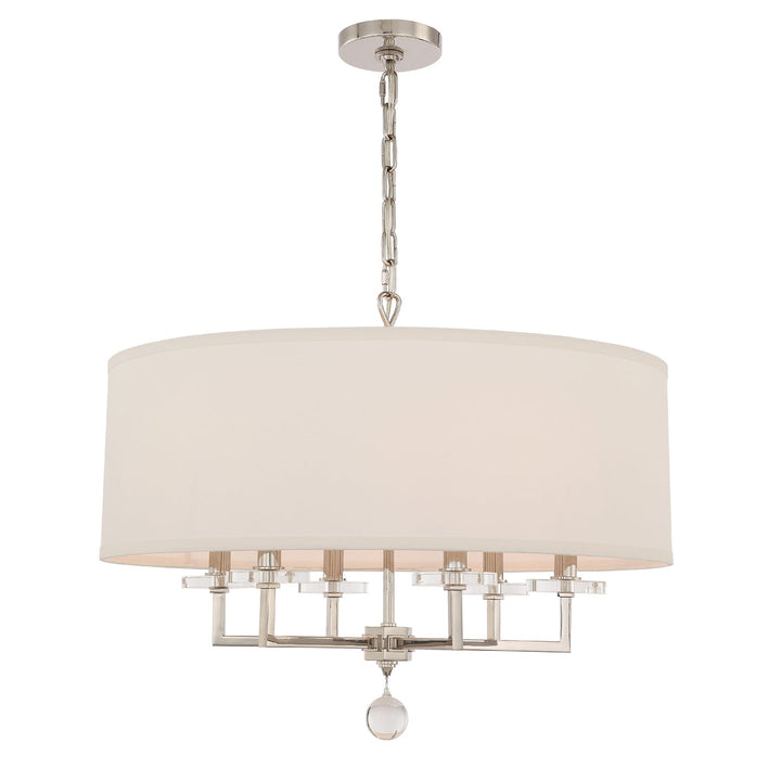 Paxton 6 Light Polished Nickel Chandelier Crystorama