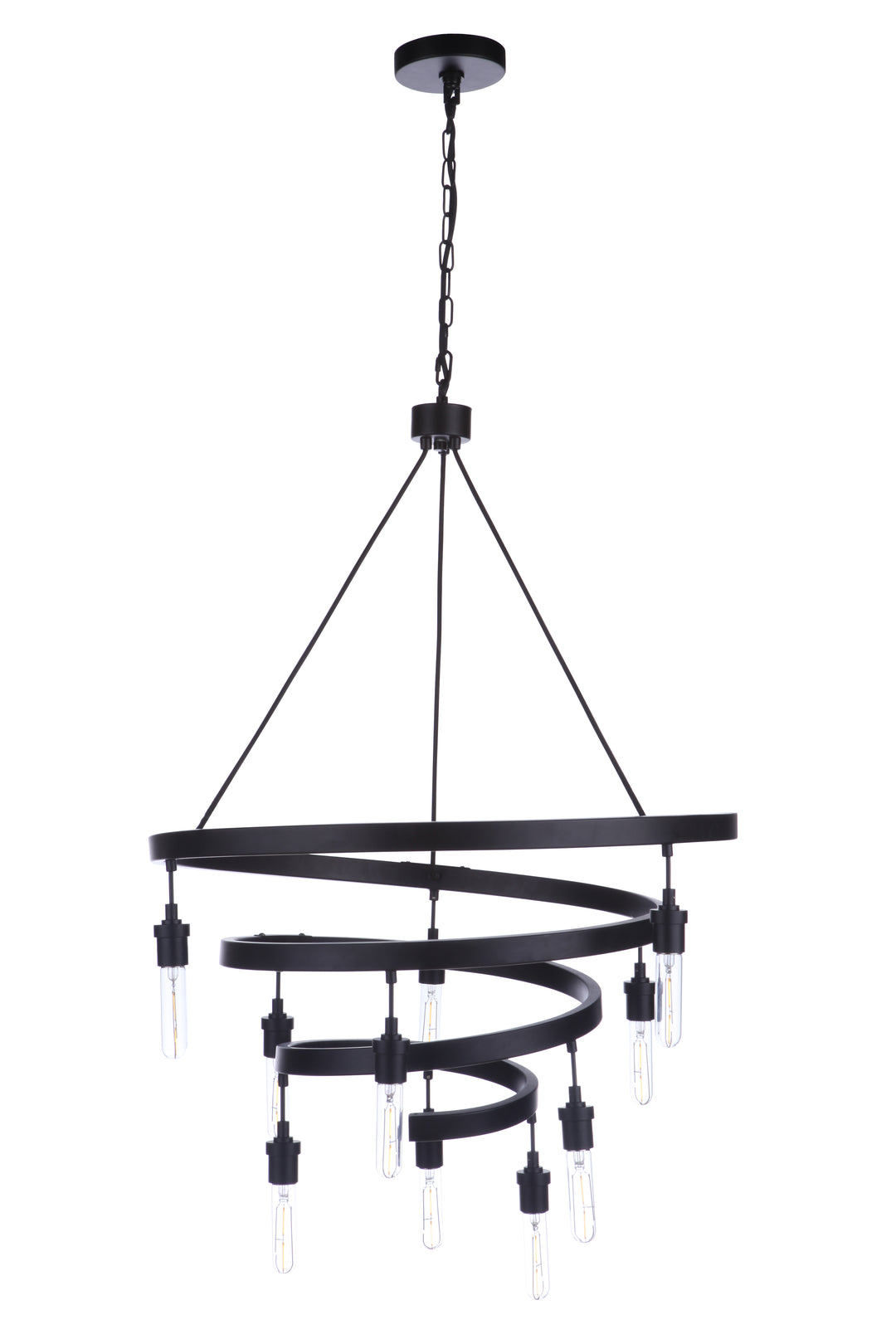 CRAFTMADE Tranquil 10 Light Chandelier in Flat Black