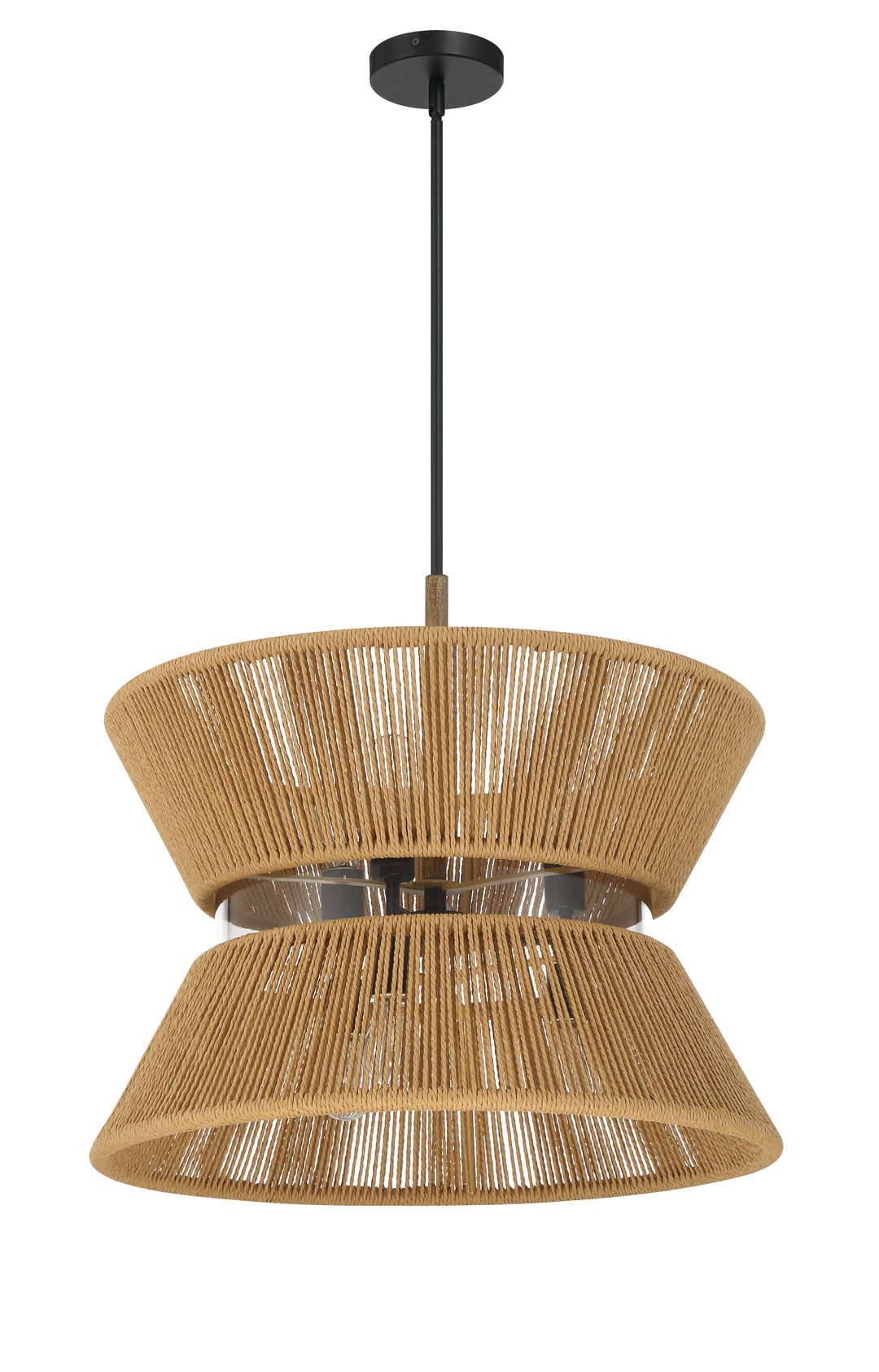 CRAFTMADE Serena 6 Light Pendant in Flat Black/Walnut