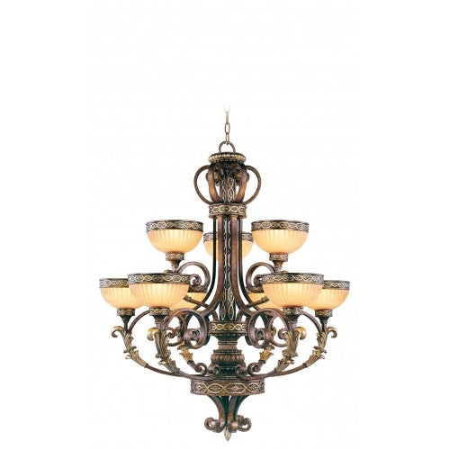 9 Light Palacial Bronze Chandelier Livex