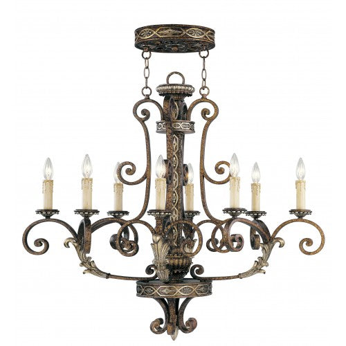 8 Light Palacial Bronze Oval Chandelier Livex