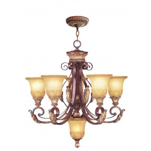 6 Light Verona Bronze Chandelier Livex