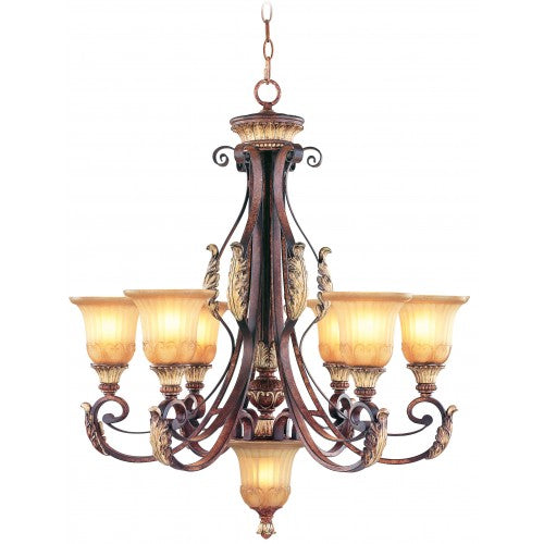 7 Light Verona Bronze Chandelier Livex