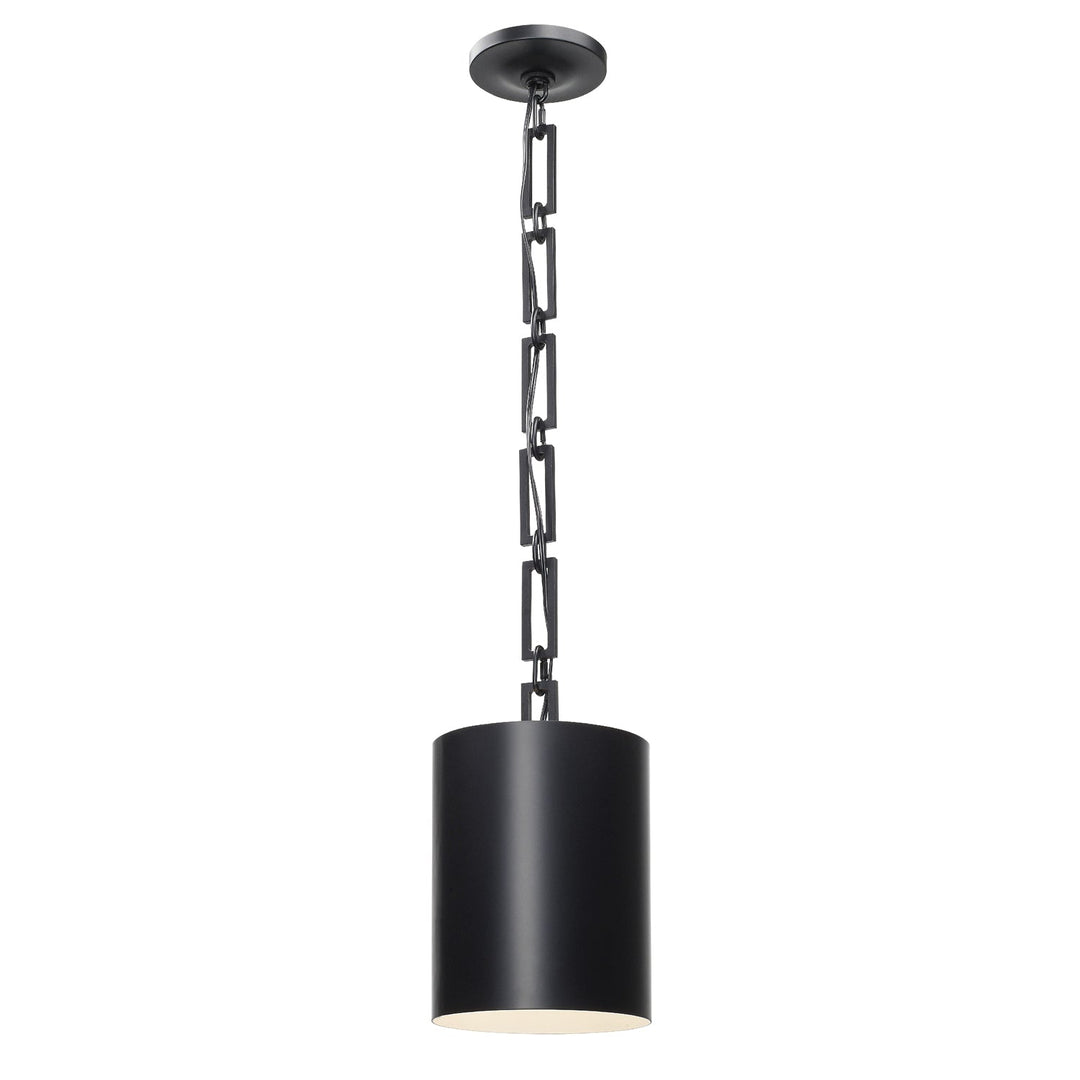 Brian Patrick Flynn Alston 1 Light Matte Black + White Mini Pendant Crystorama